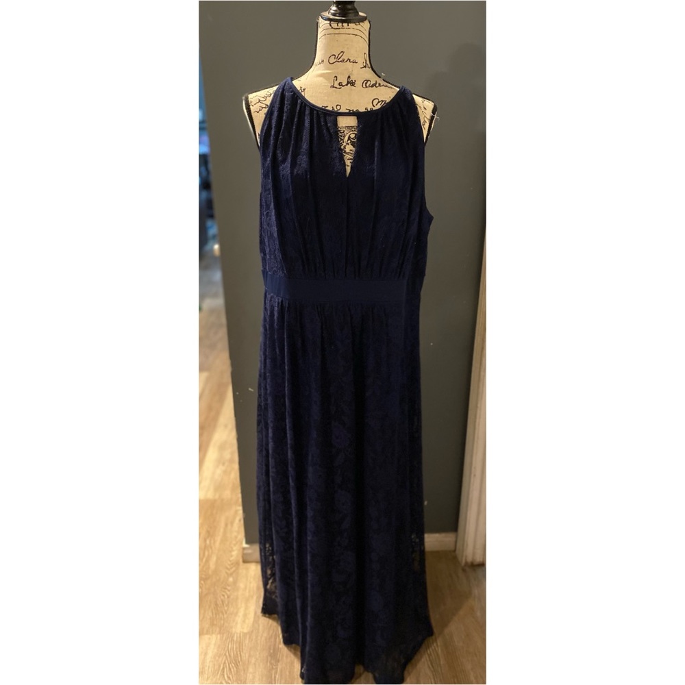 Navy Blue lace long dress